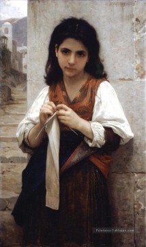 Tricoteuse 1879 réalisme William Adolphe Bouguereau Peinture à l'huile